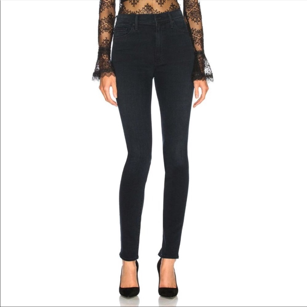 Mother the super swooner in not guilty black denim jean